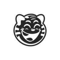 Chic black and white cute tiger logo. Good for brands. vector