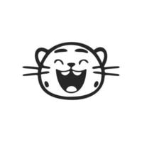 Trendy black and white cute tiger logo. Good for business. vector