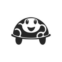 Trendy black and white cute turtle logo. Good for business. vector