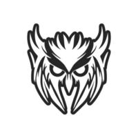 A chic simple black owl logo. Isolated. vector