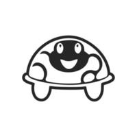 Gorgeous black and white cute turtle logo. Good for brands. vector