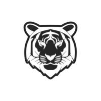 agraciado negro blanco vector logo tigre. aislado.