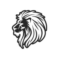 Stylish black white vector logo of the lion. Isolated on a white background.