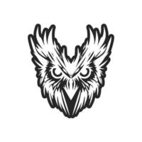 A graceful simple black owl logo. Isolated. vector