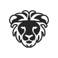 elegante negro león logo. aislado. vector