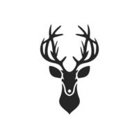 A chic black deer logo. Isolated. vector