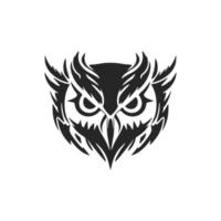 Delicate simple black owl logo. Isolated. vector