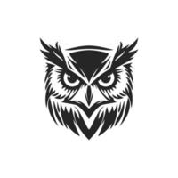 Delicate black owl logo. Isolated. vector