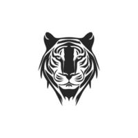 un agraciado sencillo negro blanco vector logo tigre. aislado en un blanco antecedentes.