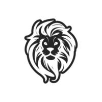 Stylish black and white cute lion logo. Good for business. vector