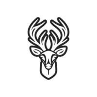 An elegant simple black deer logo. Isolated. vector