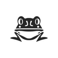 A graceful black white vector logo of the toad. Isolated on a white background.