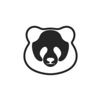 elegante negro y blanco vector panda logo. aislado en un blanco antecedentes.
