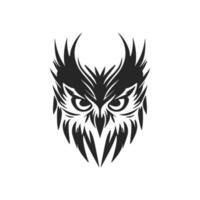 Delicate simple black vector owl vector logo. Isolated.