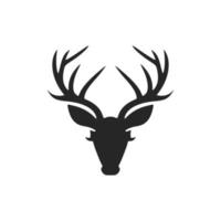 The chic black white vector logo of the deer. Isolated on a white background.