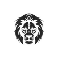 The refined black white logo of the lion. Isolated. vector