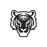 elegante negro blanco logo tigre. aislado. vector
