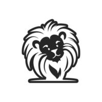 Sophisticated black and white cute lion logo. Good for business. vector