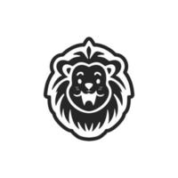 Sophisticated black and white cute lion logo. Good for business and brands. vector