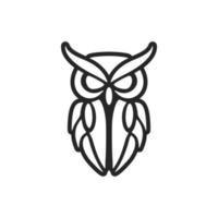 Elegant simple black vector owl vector logo. Isolated.