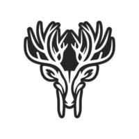 An elegant simple black deer logo. Isolated on a white background. vector