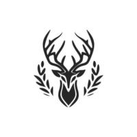 A graceful simple black deer logo. Isolated on a white background. vector