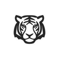 Stylish simple black white vector logo tiger. Isolated on a white background.