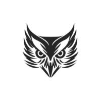 Cool simple black vector owl vector logo. Isolated on a white background.