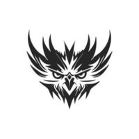 Delicate black owl logo. Isolated on a white background. vector