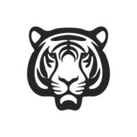 elegante negro blanco vector logo tigre. aislado.