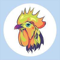 chicken in pop art style vector