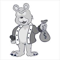 cartoon character monochrome vector