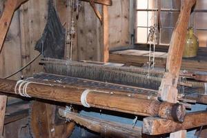 old sntique weaving machine detail photo