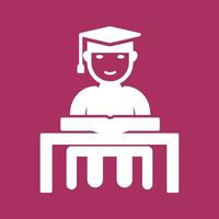 Unique Studying on Desk Vector Icon
