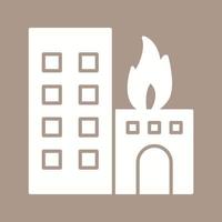 Unique Burning Building Vector Icon