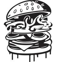 Fast Food Hamburger Illustration for Vinyl Cutting vector