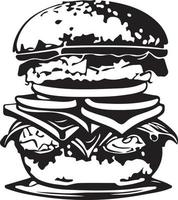 Fast Food Hamburger Illustration for Vinyl Cutting vector