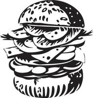 Fast Food Hamburger Illustration for Vinyl Cutting vector