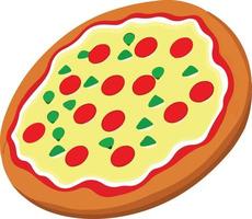 Delicious Pizza with Tomato and Mozzarella vector