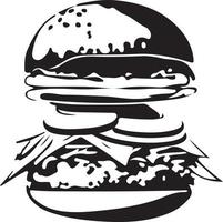 Fast Food Hamburger Illustration for Vinyl Cutting vector