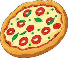 Delicious Pizza with Tomato and Mozzarella vector