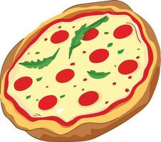 Delicious Pizza with Tomato and Mozzarella vector