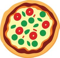 Delicious Pizza with Tomato and Mozzarella vector