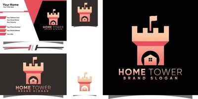 sencillo hogar torre logo con moderno estilo prima vector