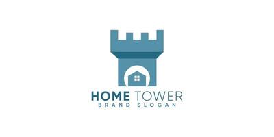 sencillo hogar torre logo con moderno estilo prima vector