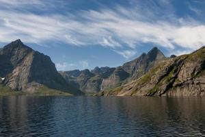 Lofoten Island Norway Fjord view from the boat photo