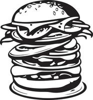 Fast Food Hamburger Illustration for Vinyl Cutting vector