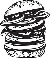 Fast Food Hamburger Illustration for Vinyl Cutting vector