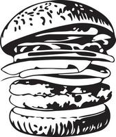 Fast Food Hamburger Illustration for Vinyl Cutting vector