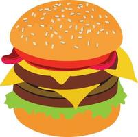 Realistic Cheeseburger Illustration with Sesame Seeds vector
